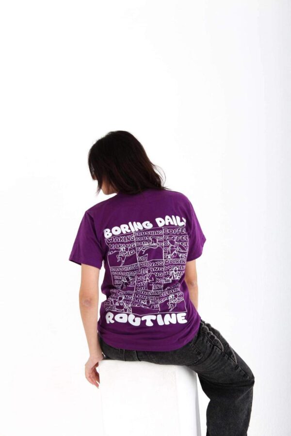 Daily Boring Routine Purple T-shirt - Image 3