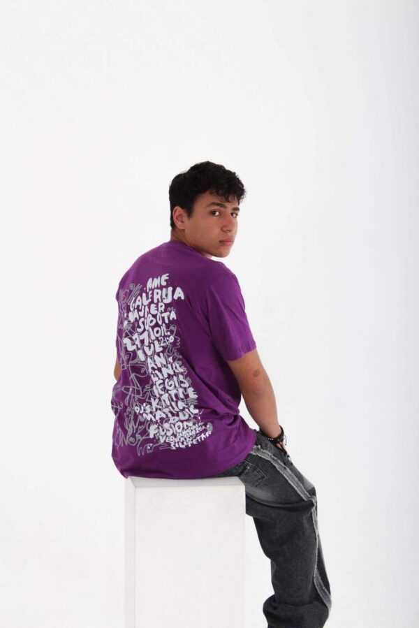 One Line Design Purple T-shirt